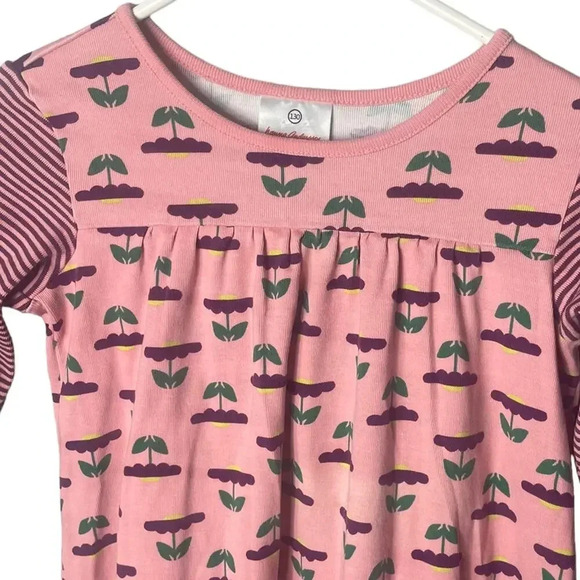 Hanna Andersson Girls Size 130 / US 8 Purple Floral Dress Long Sleeve Cotton - Picture 2 of 8